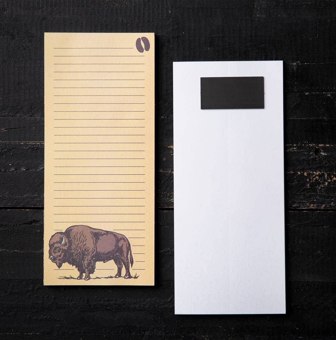 Counter Couture Bison To Do List Pad, magnetic notepad with 50 pages for organized grocery trips and to-do lists.
