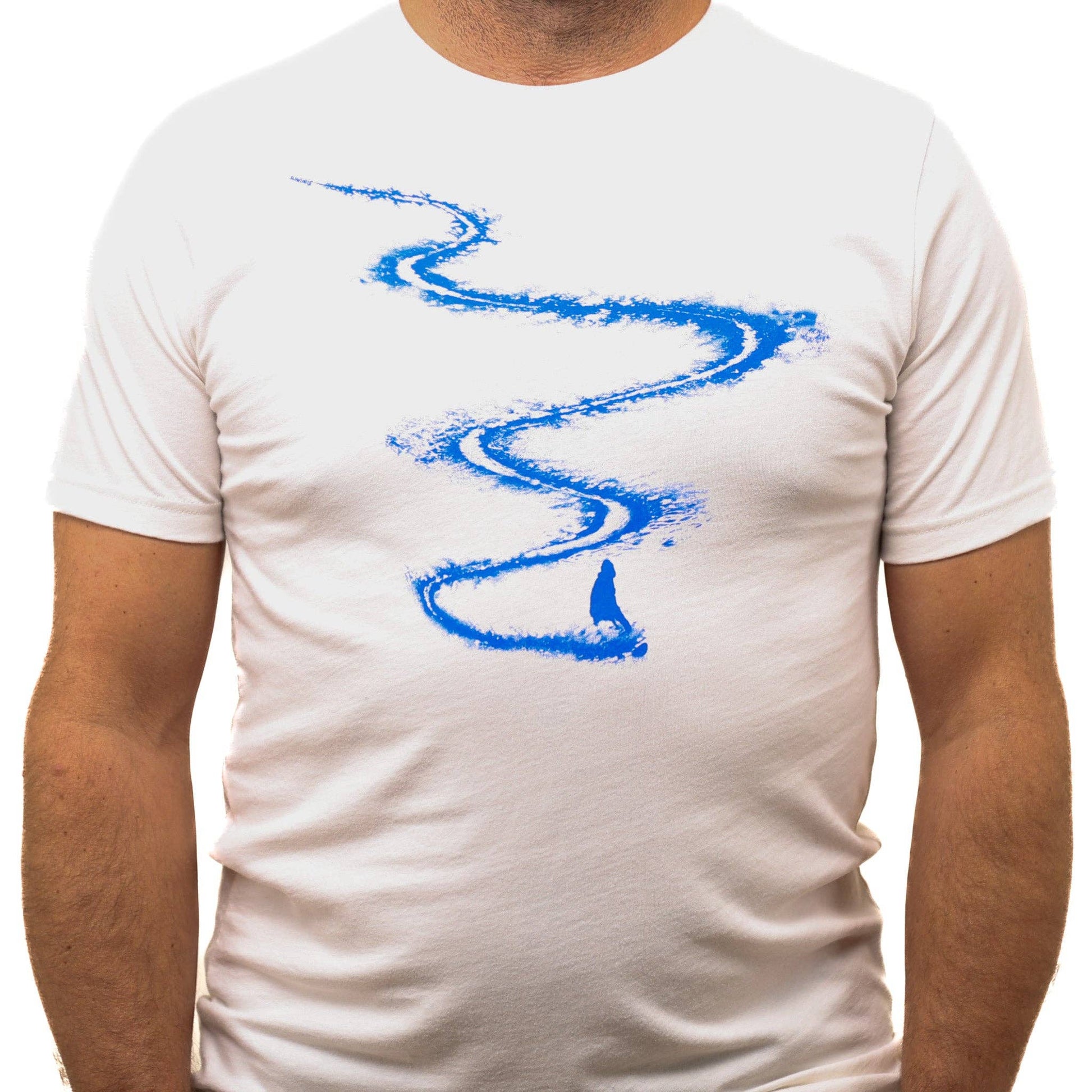 Slow Loris First Run T-Shirt, casual black cotton T-shirt with subtle logo print, displayed on a hanger.