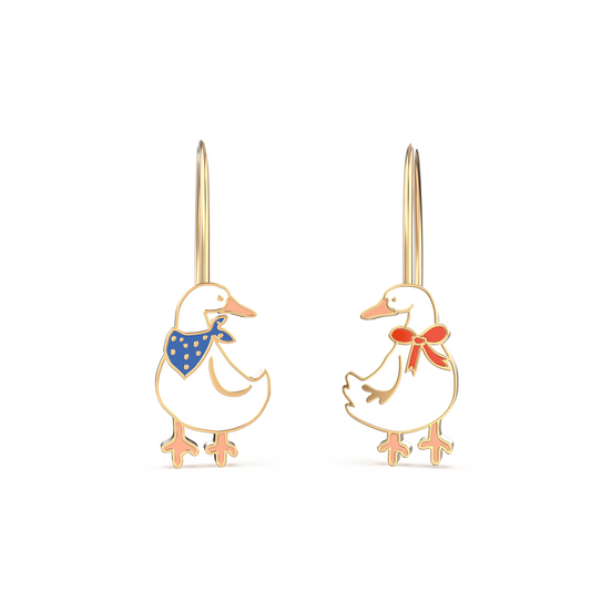 Yellow Owl Workshop duck earrings featuring charming, handcrafted bird-shaped earrings with bright yellow accents.