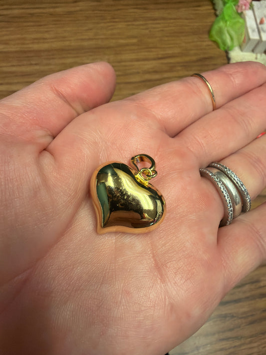 Gold Bubble Heart Charm