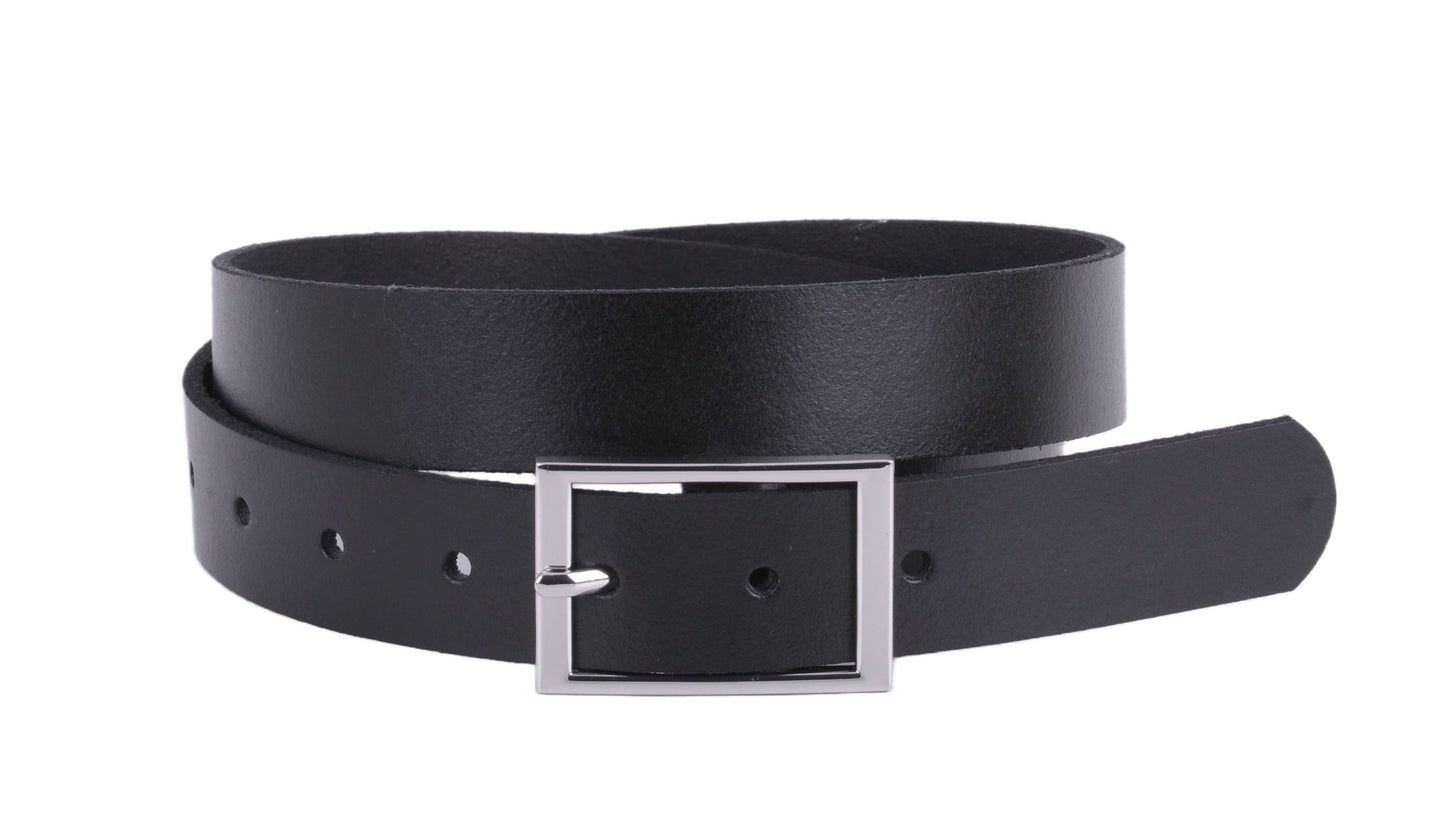 Most Wanted USA classic leather belt with a rectangular buckle, showcasing durable leather and stylish design.
