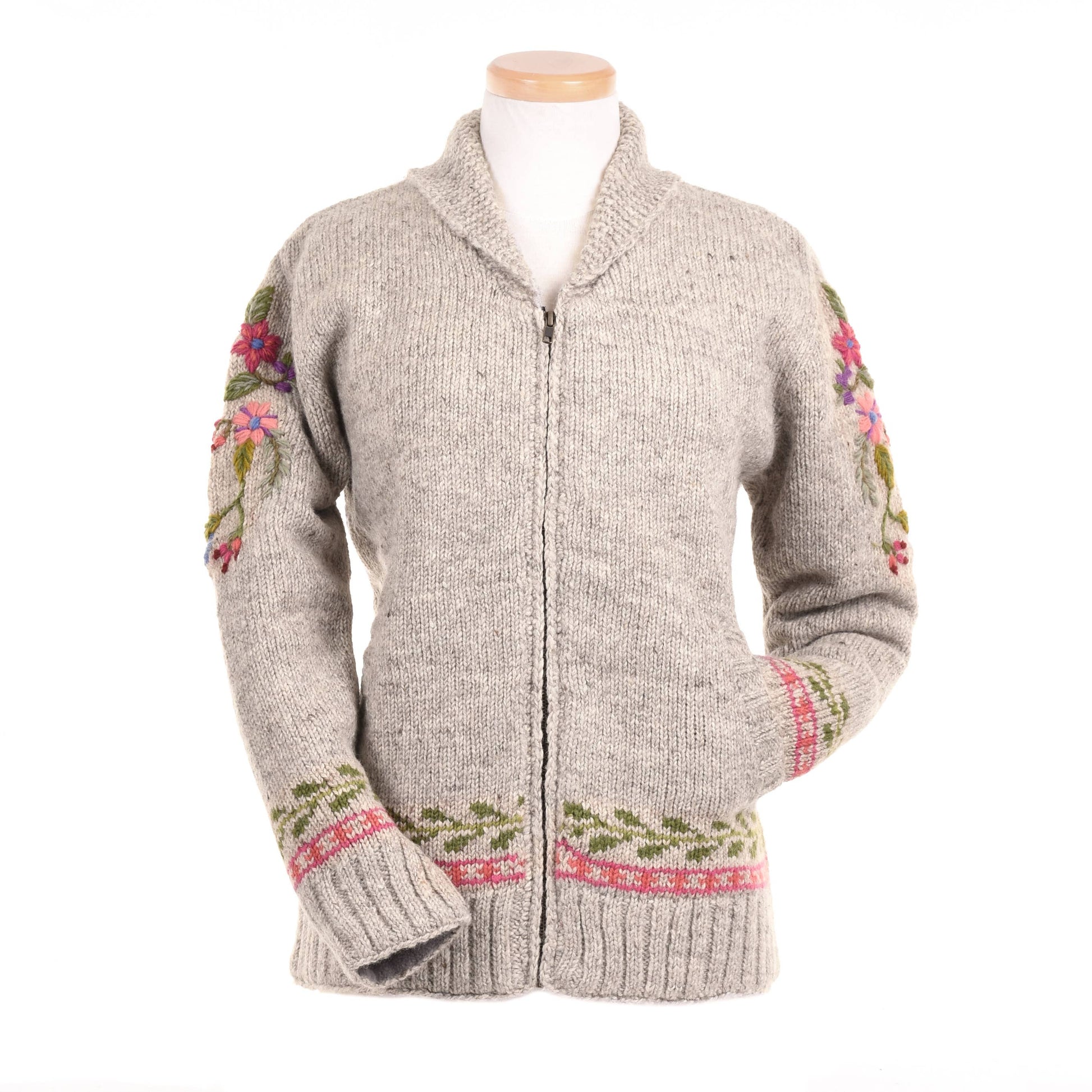 Lost Horizons Knitwear Hartley Floral Antler Sweater featuring a cozy knit design with floral and antler patterns.