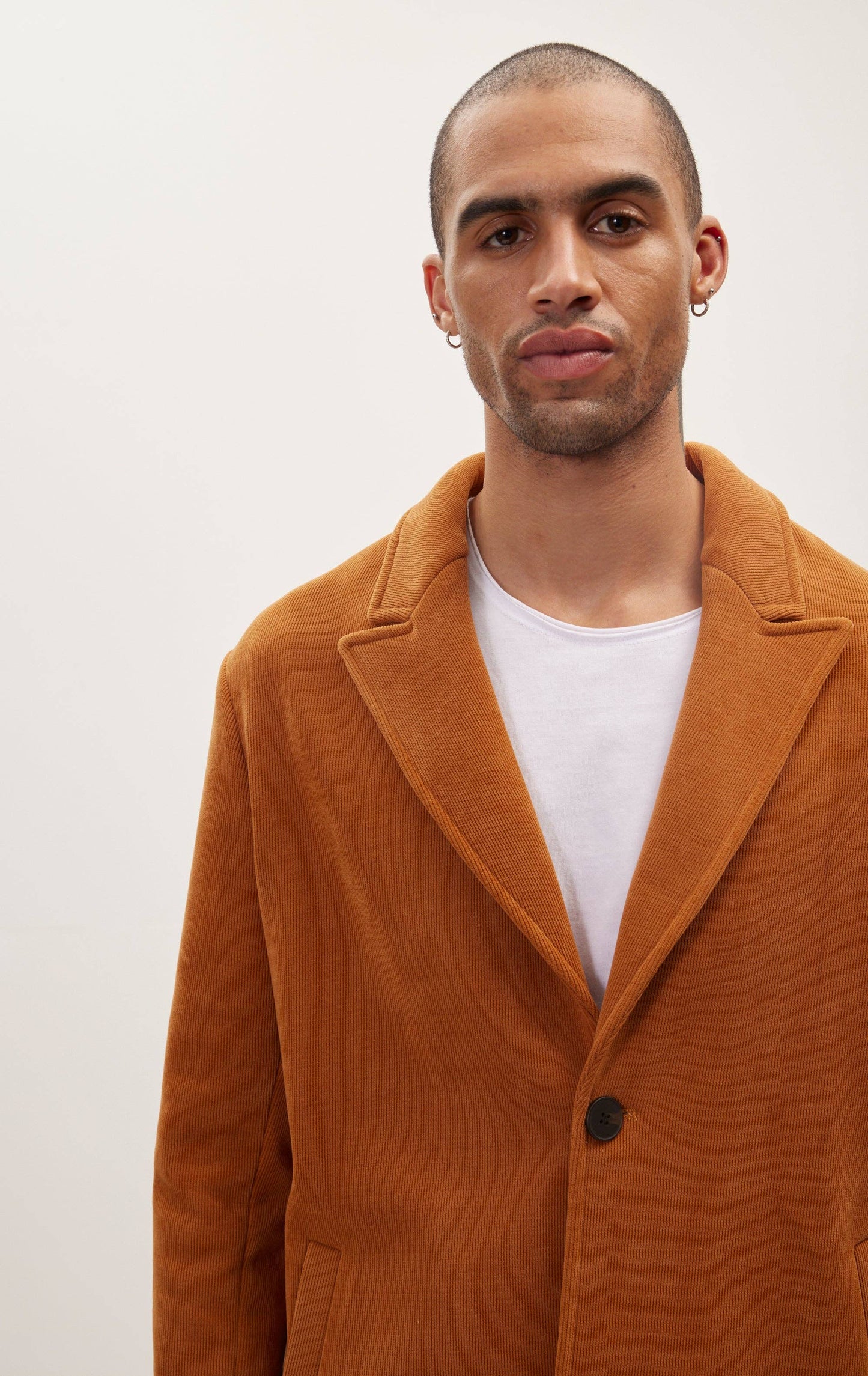 Men's Relaxed Corduroy Button Closure Jacket - Tile