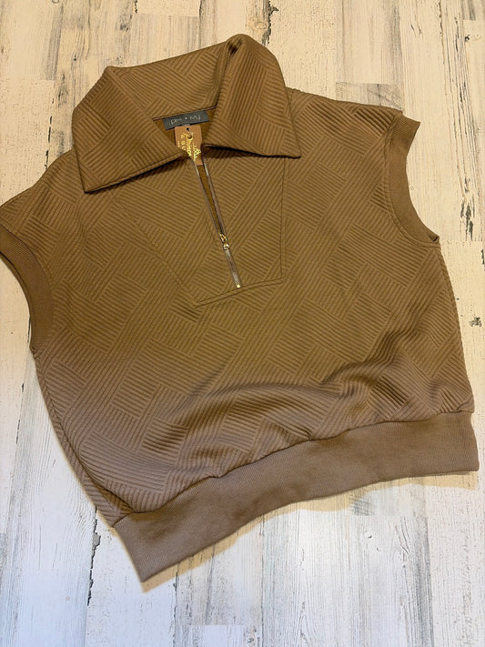Textured Half Zip Top