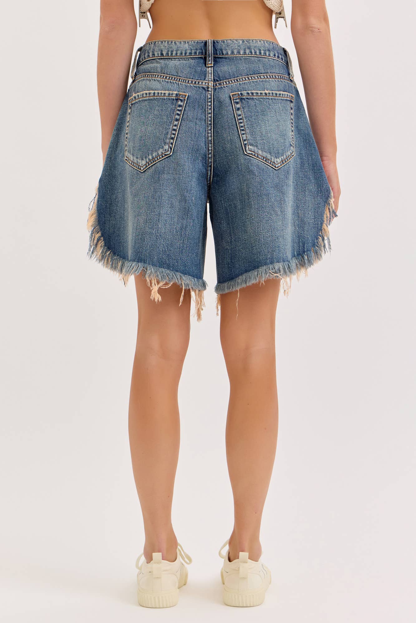 Mid Waisted Cut Off Shorts [WV69940TD]