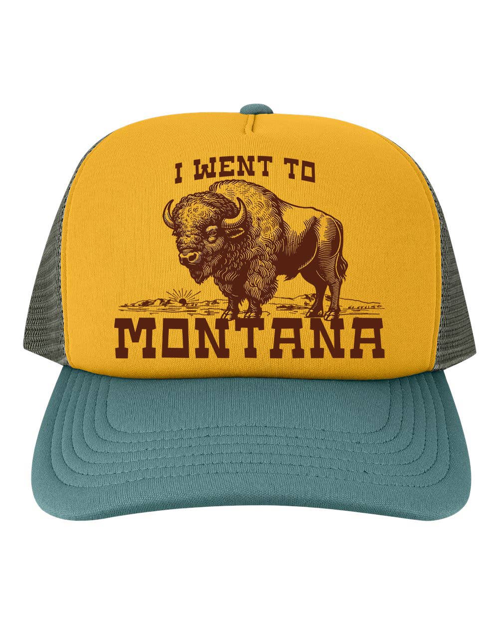 I Went To Montana Funny Bison Trucker Hat