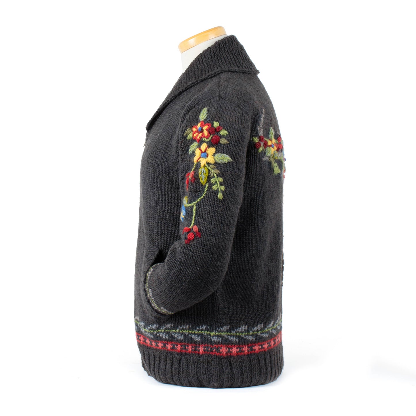 Lost Horizons Knitwear Hartley Floral Antler Sweater featuring a floral and antler design, cozy knit fabric, on a neutral background.