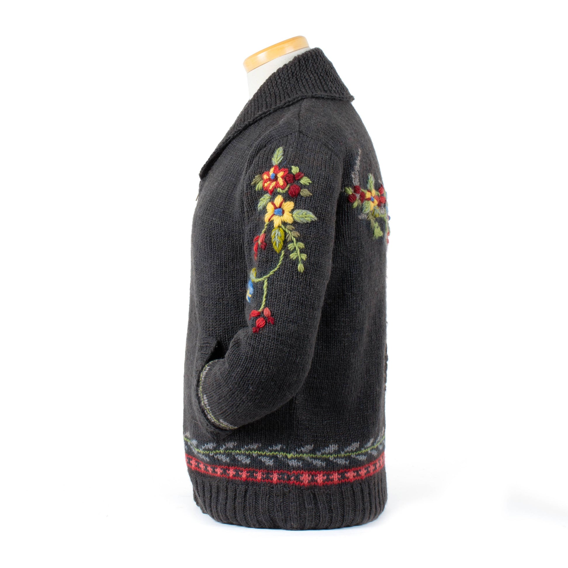 Lost Horizons Knitwear Hartley Floral Antler Sweater featuring a floral and antler design, cozy knit fabric, on a neutral background.