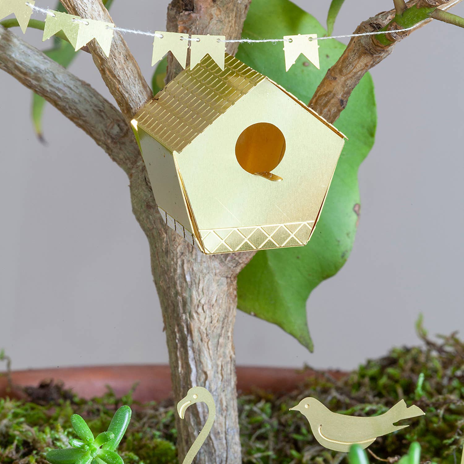Tiny birdhouse gift by Botanopia USA, designed for plant lovers, perfect as decor or a charming accessory for indoor plants.