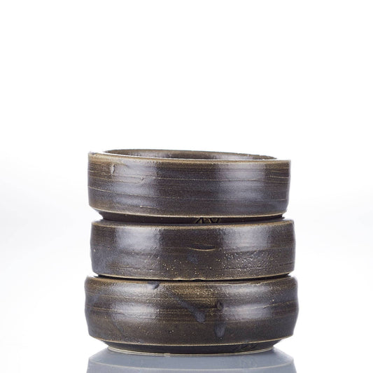 Handmade ceramic shave bowl by The Immaculate Beard with a smooth, glazed surface and classic round shape for traditional shaving.