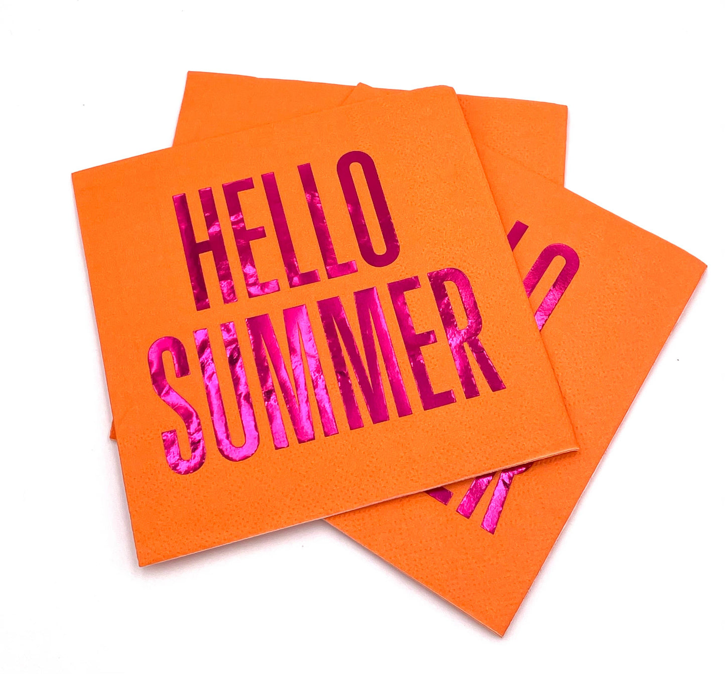 Cocktail Napkins | Hello Summer Orange- Foil - 20ct