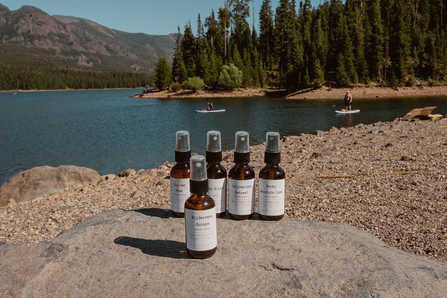 Hyalite & Co Montana Homestead room spray bottle with a sleek label, ready to freshen indoor spaces with natural fragrance.