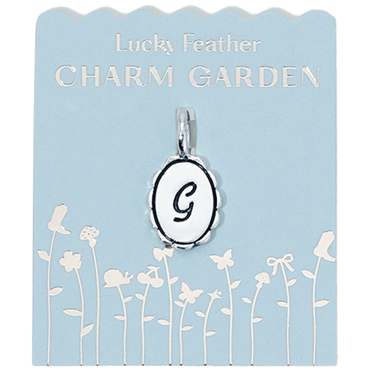 Charm Garden - Silver - Scalloped Initial Charm - G
