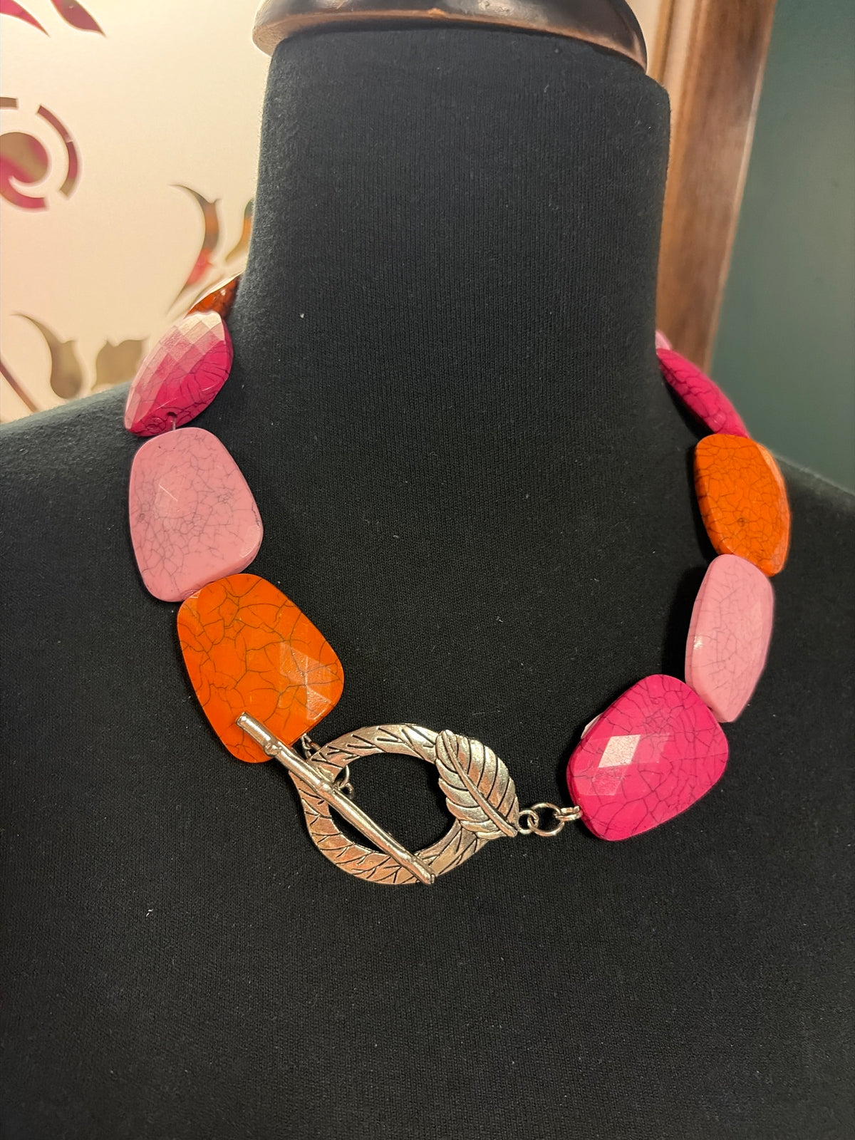 Pink and Orange Chunky Necklace