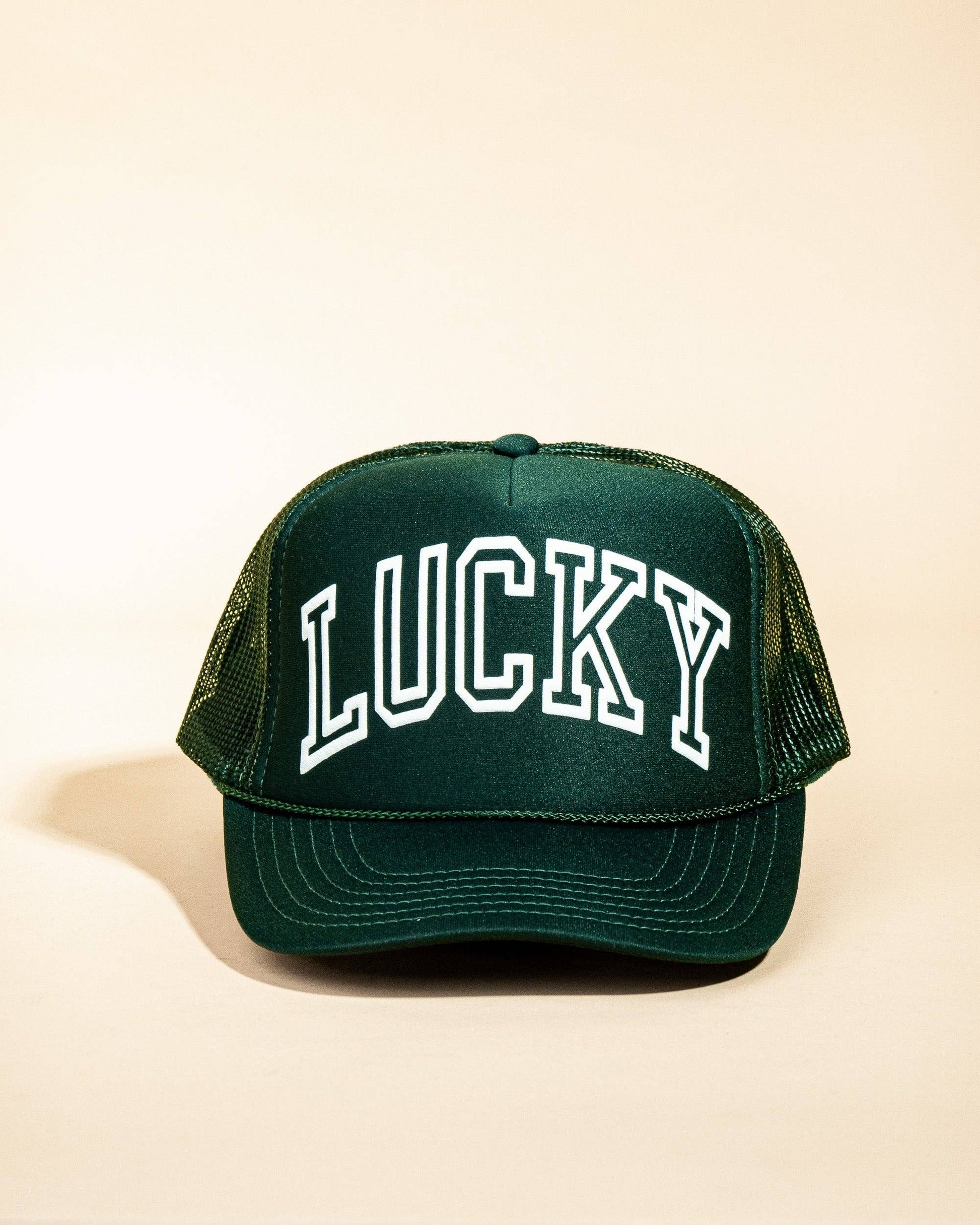 Ascot + Hart Lucky Trucker hat featuring a classic design with adjustable strap and logo embroidery on the front.