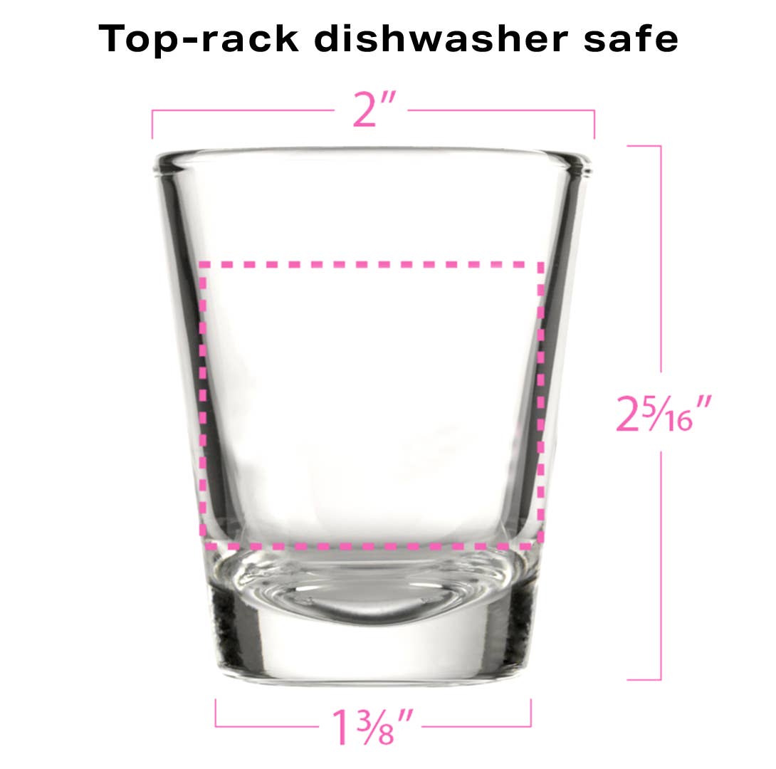 Counter Couture Wild Shot Glass for drinking and barware, clear glass with bold wild design visible in the image.