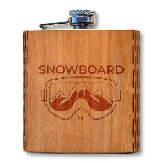 Hip Flask (Snowboard in American Cherry)