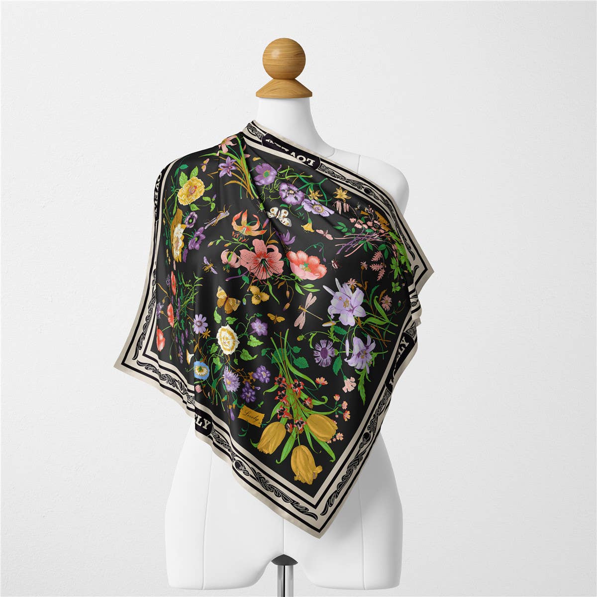 Colorful summer sun floral scarf by ACCITY featuring vibrant floral patterns and lightweight fabric.