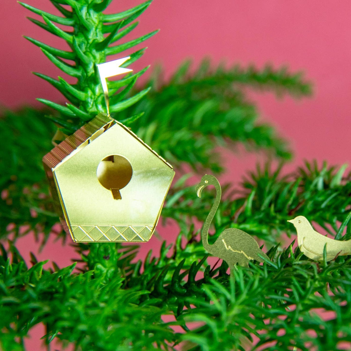 Tiny birdhouse for plants gift by Botanopia USA, decorative miniature birdhouse perfect for plant lovers' decor.