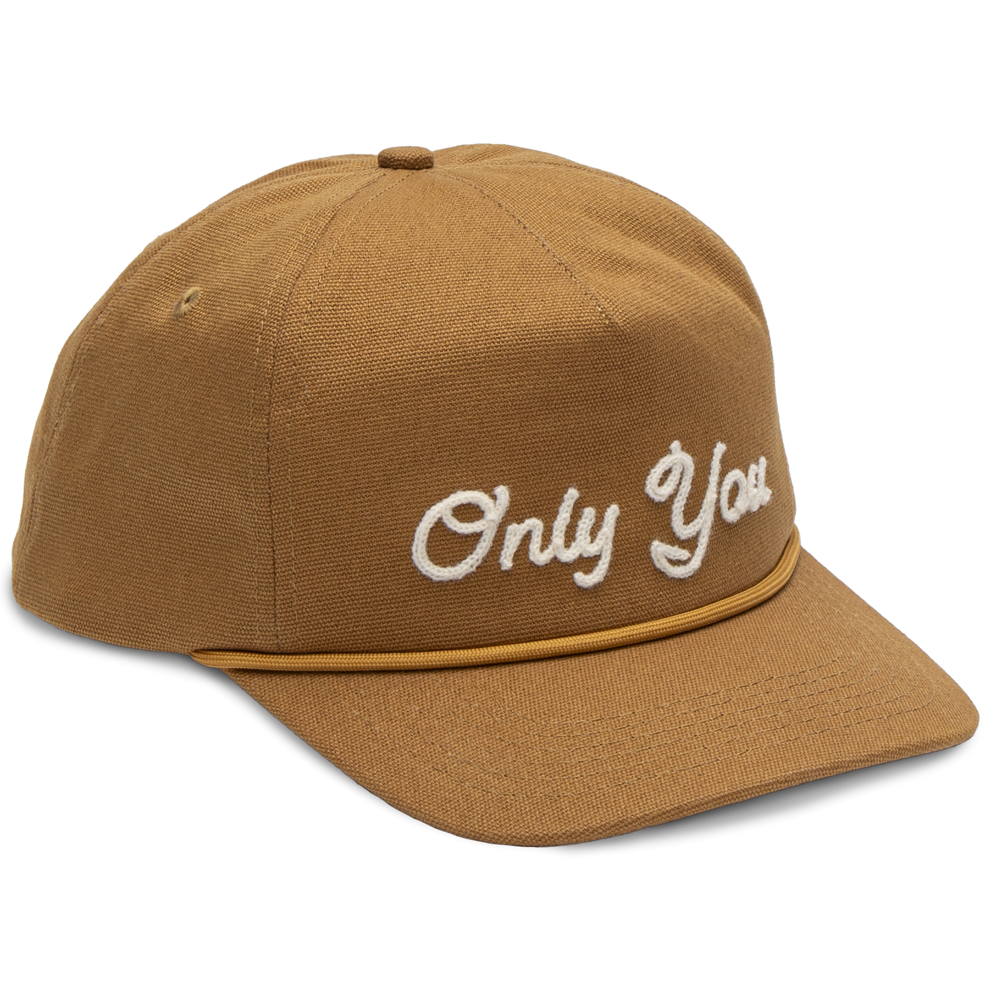 The Landmark Project Only You Chain Stitch Hat, a stylish casual hat with embroidered chain stitch design, shown in natural fabric.