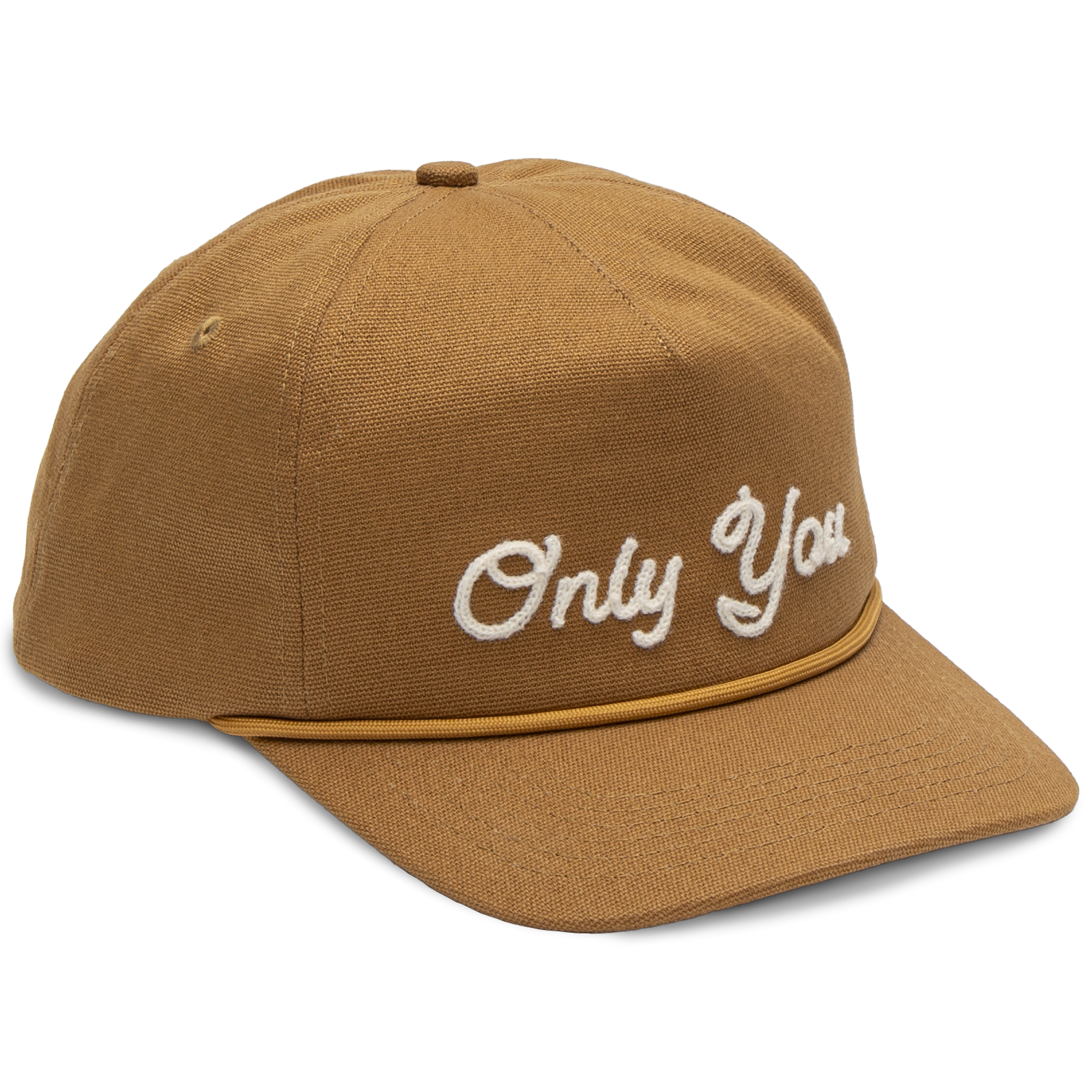 The Landmark Project Only You Chain Stitch Hat, a stylish casual hat with embroidered chain stitch design, shown in natural fabric.
