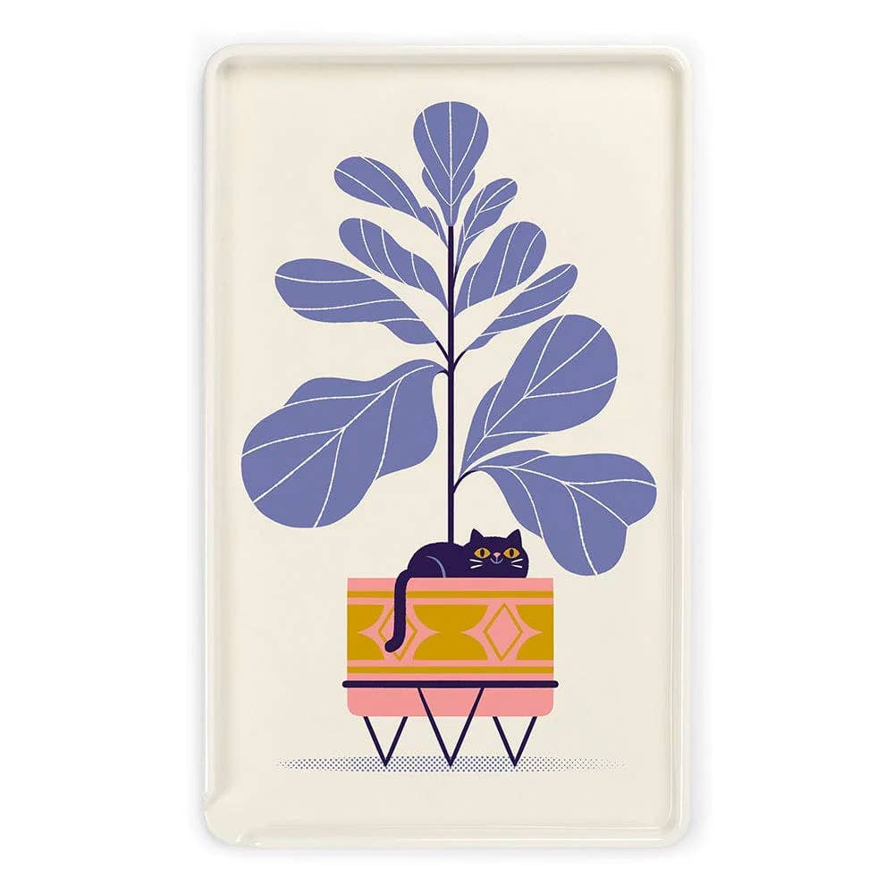 Fred & Friends Super Useful Tray with Lee Cat design, featuring a colorful, playful tray with cat illustrations and practical surface.