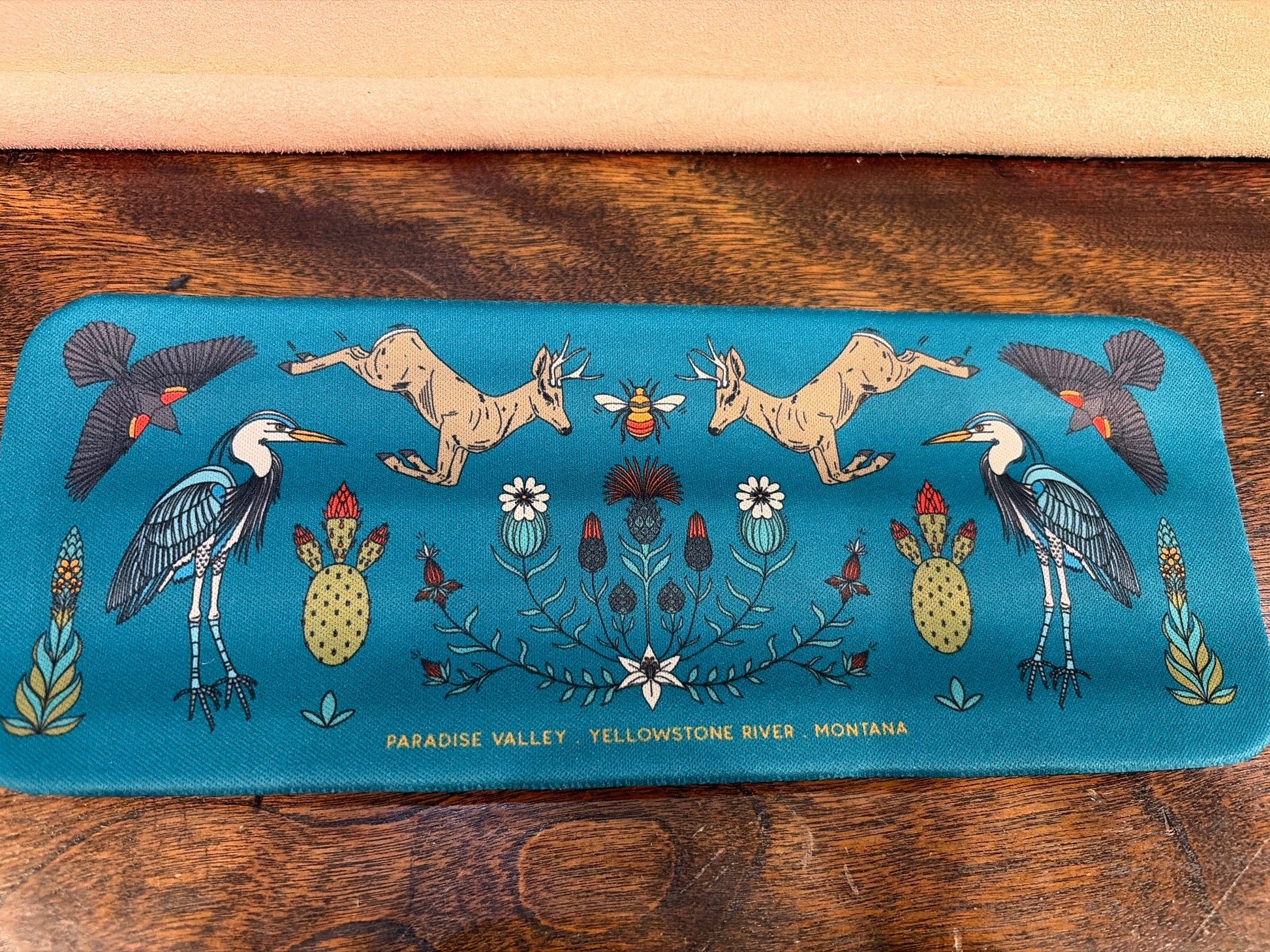 Field Guide Designs Paradise Valley MT Koozie, insulated can cooler with scenic mountain landscape design.