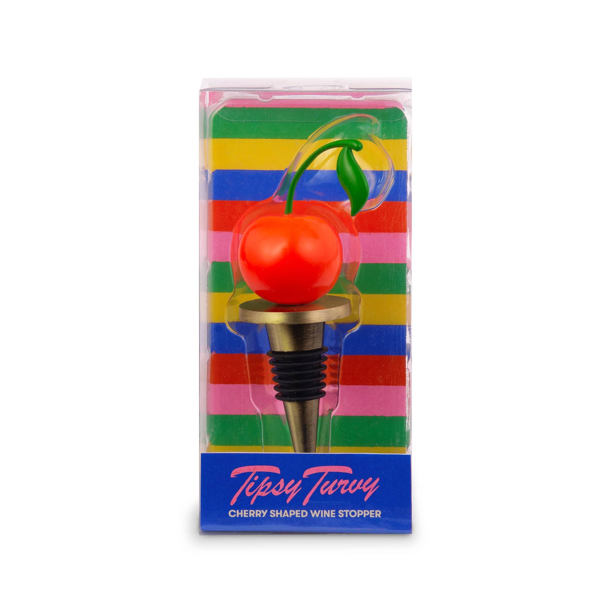 Tipsy Turvy Cherry wine stopper by Ban.do, a playful bottle stopper with a cherry design to seal wine bottles.
