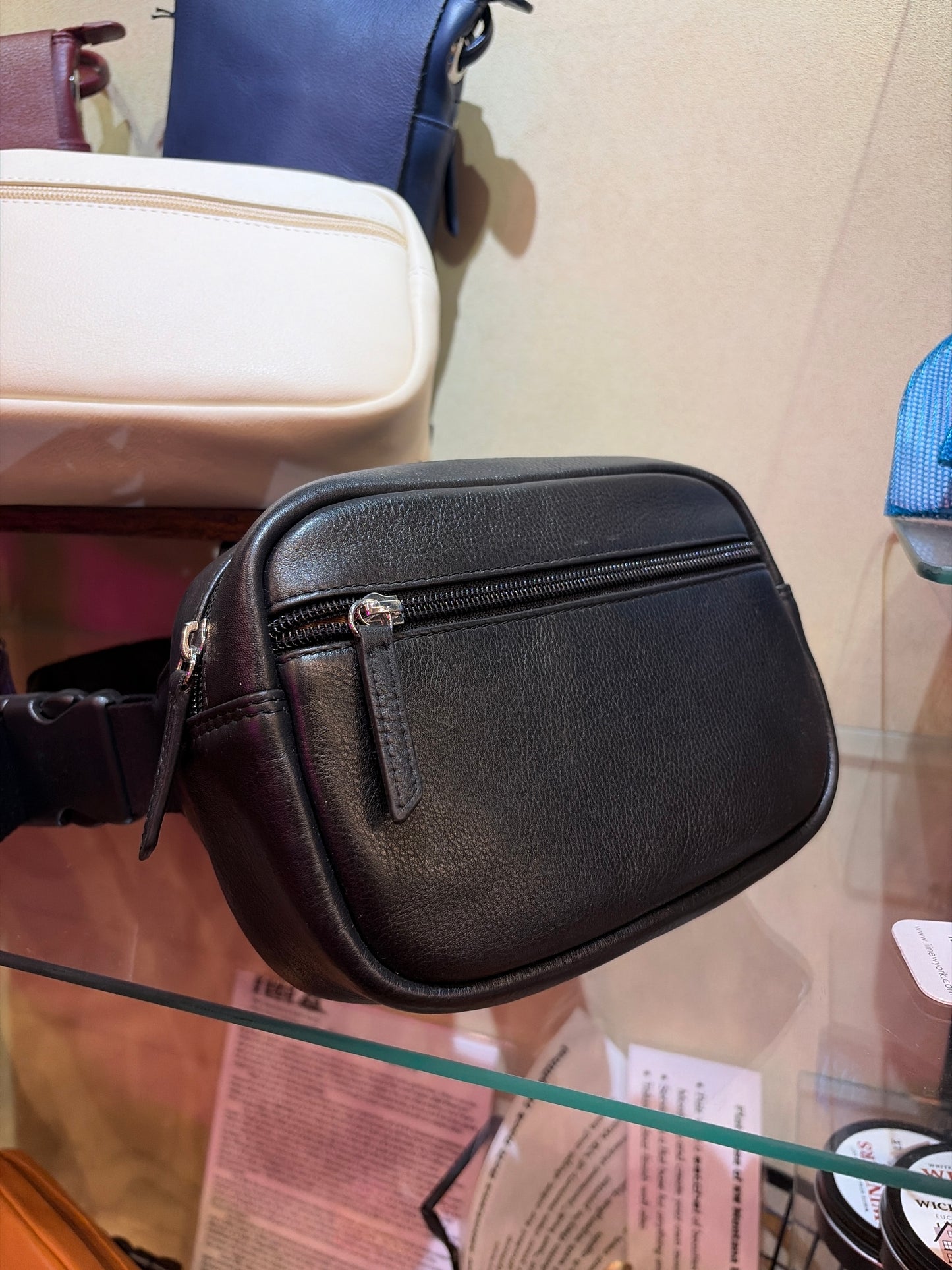 Leather Zip Belt Bag