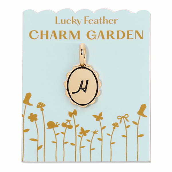 Charm Garden - Scalloped Initial Charm - Gold - H
