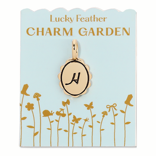 Charm Garden - Scalloped Initial Charm - Gold - H