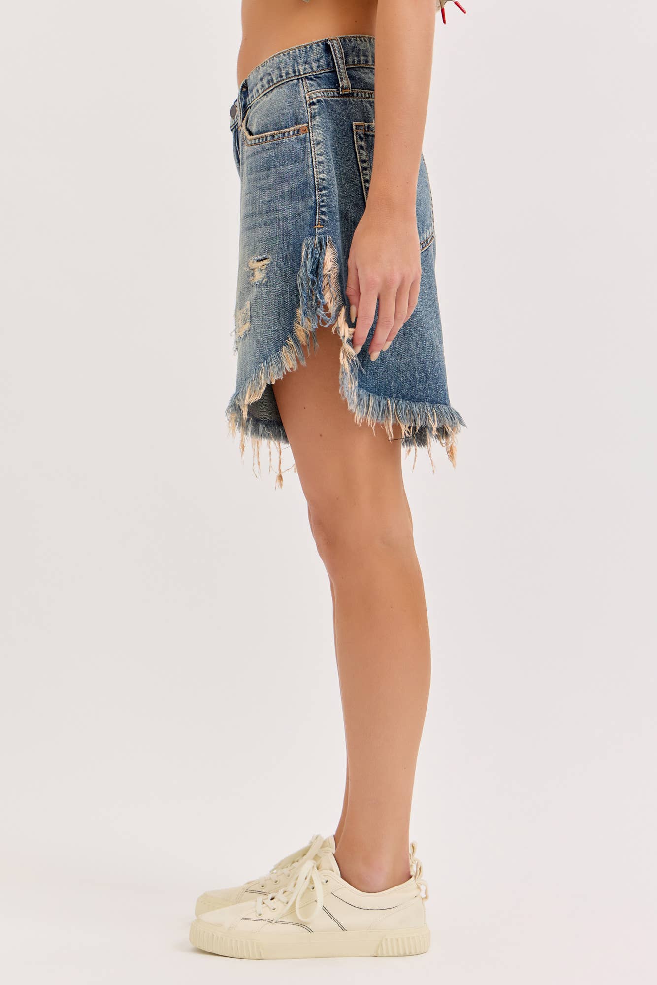 Mid Waisted Cut Off Shorts [WV69940TD]