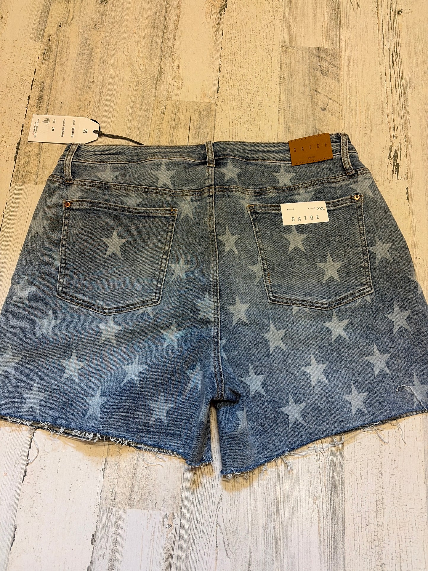 High Rise Star Denim Shorts