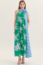 Entro bow neck floral dress featuring a stylish bow detail and vibrant floral pattern, perfect for spring and summer wear.