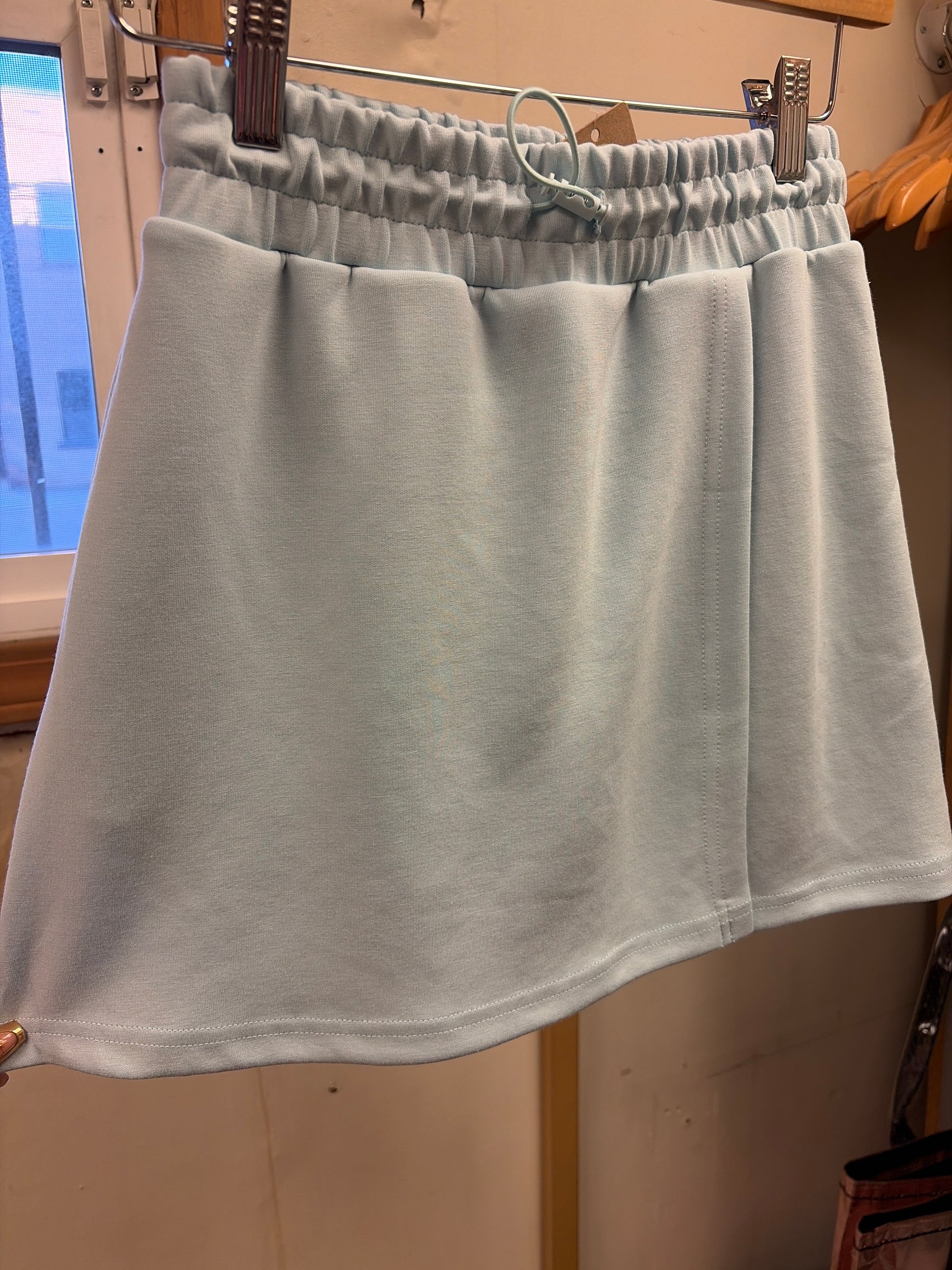 Blue breezy skort from Simply Southern featuring lightweight fabric and casual style, perfect for summer outings.