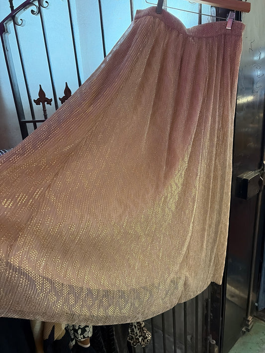 Very J Pour the Champagne skirt, a stylish women's skirt with a flowy design, shown in a neutral fabric in this image.