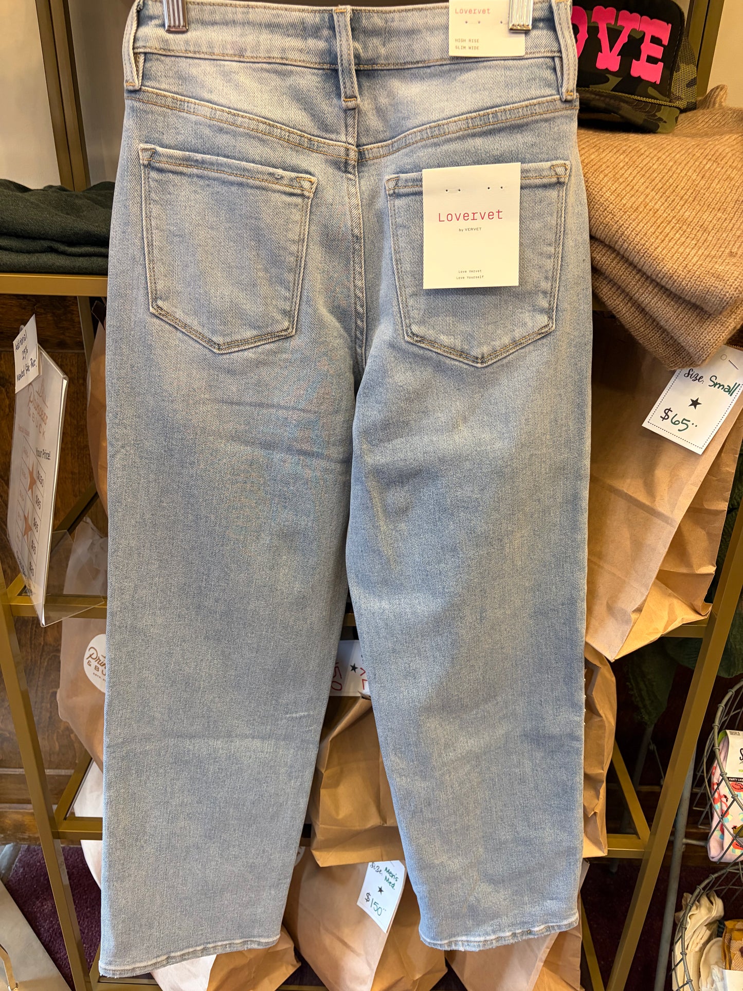 Vervet Honorable Jean jeans shown on a model, featuring classic denim style with a slim fit and traditional five-pocket design.