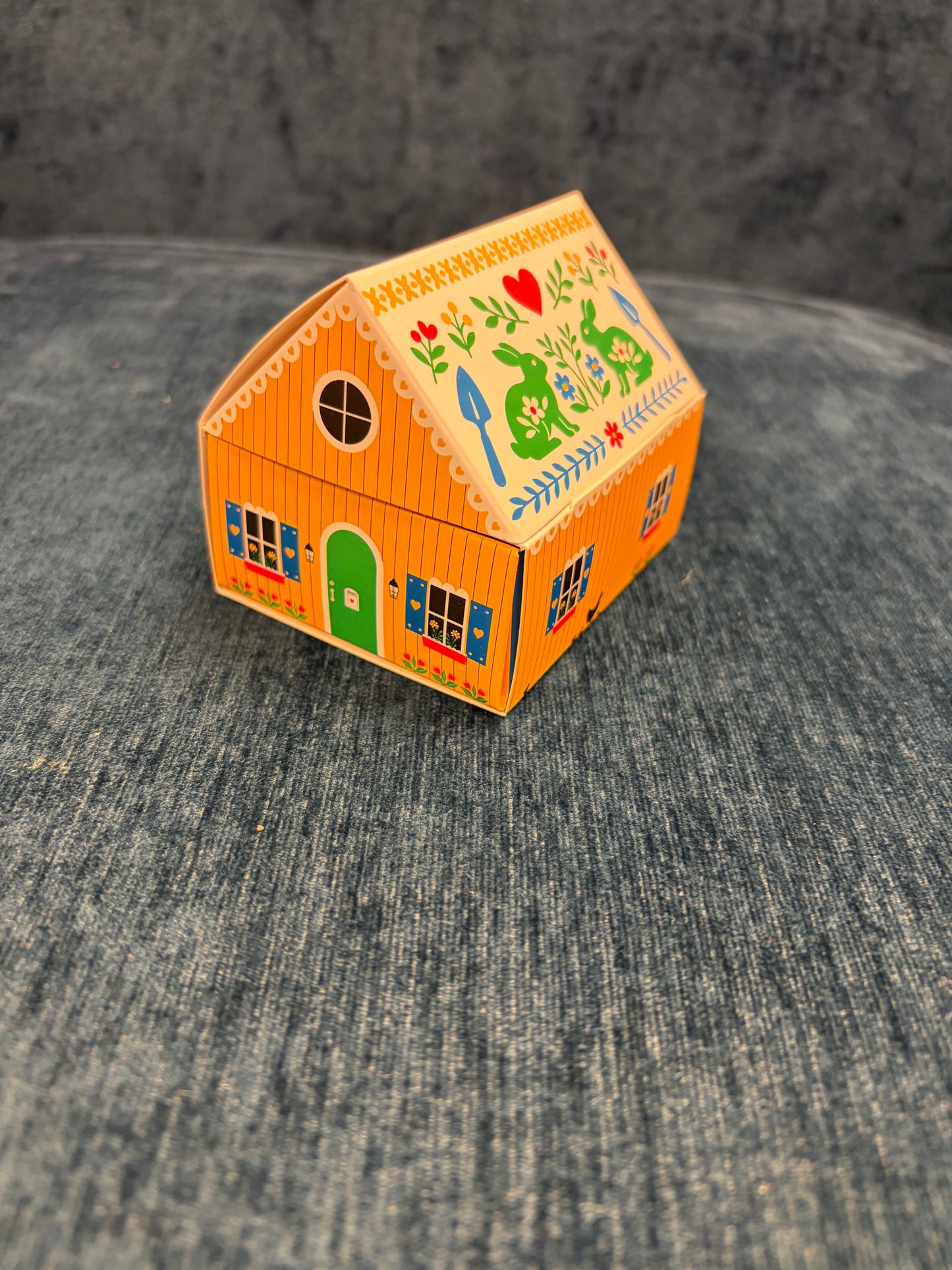 Swedish Dream® Tiny Living yellow matchbox cottage with matches from Kalastyle Soap Co., featuring a miniature yellow house design.