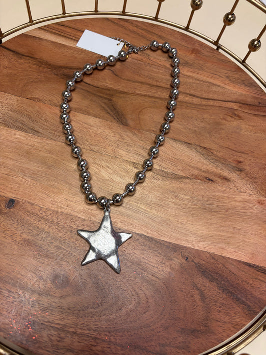 Lula 'n' Lee Ball Chain Star Necklace featuring a star pendant on a delicate ball chain necklace.