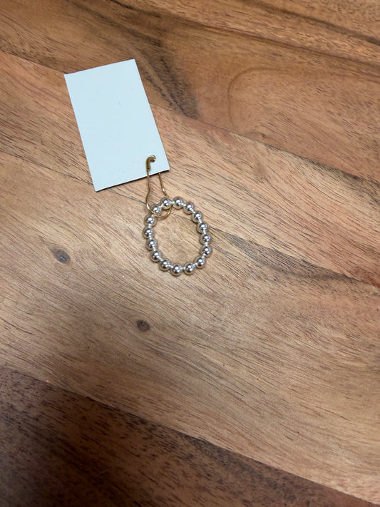 Sterling silver beaded ring by Lula 'n' Lee featuring a textured beaded design, displayed on a white background.