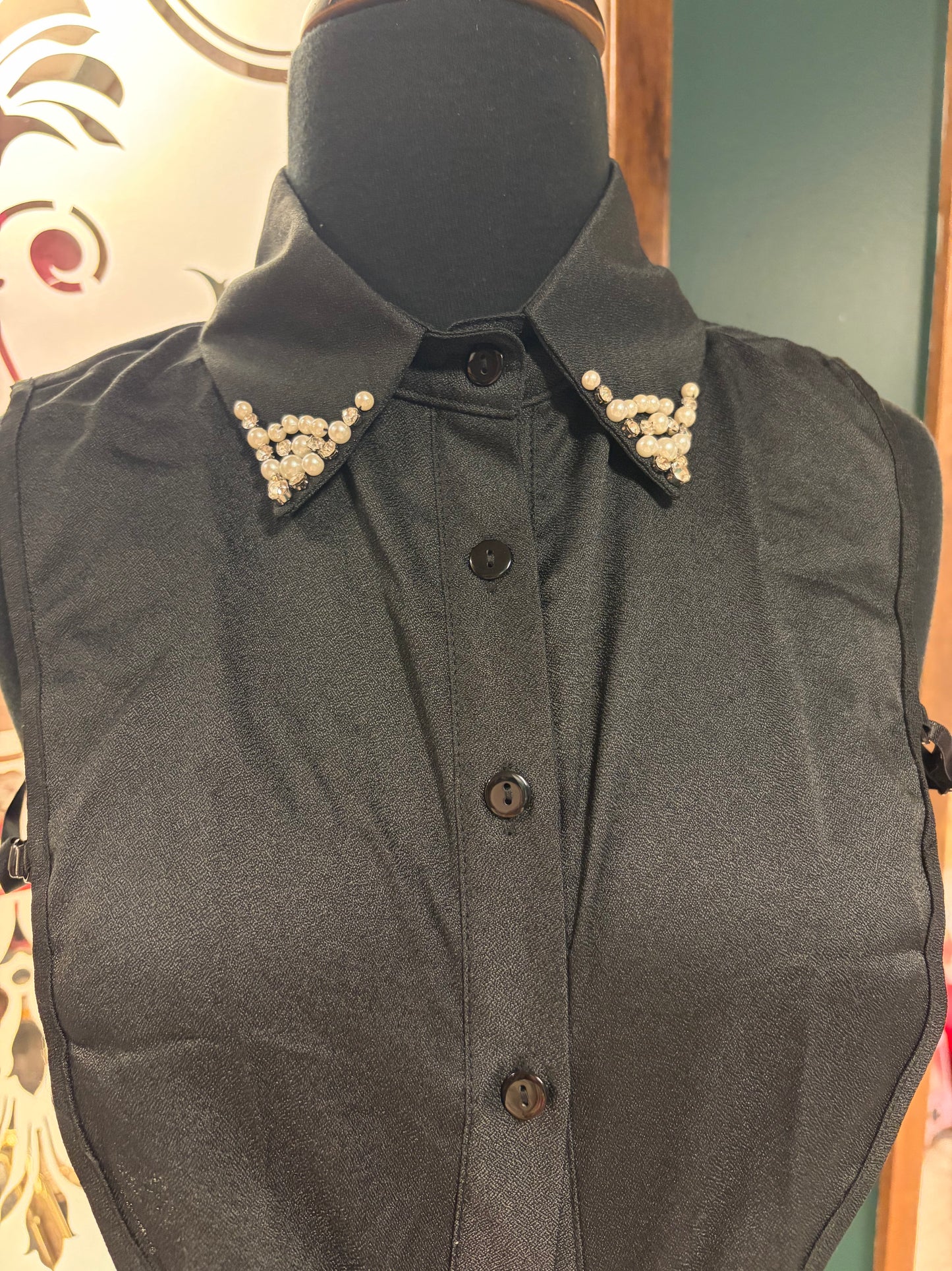 Black Dickie w/Pearl & Rhinestone