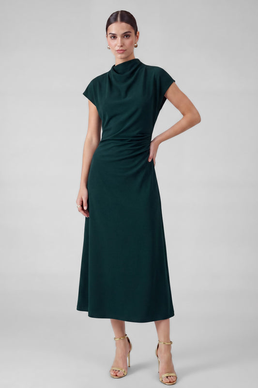 Current Air Keepin’ It Teal Dress, a stylish sleeveless dress with a flowy fit, showcased on a hanger against a plain background.