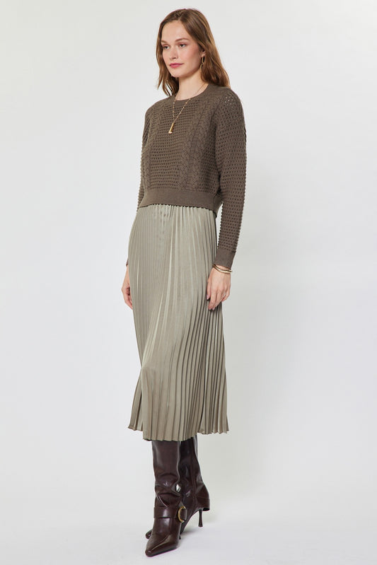 Current Air Celine dress and sweater set, stylish women's dresses featuring a coordinated top and bottom in a sleek design.