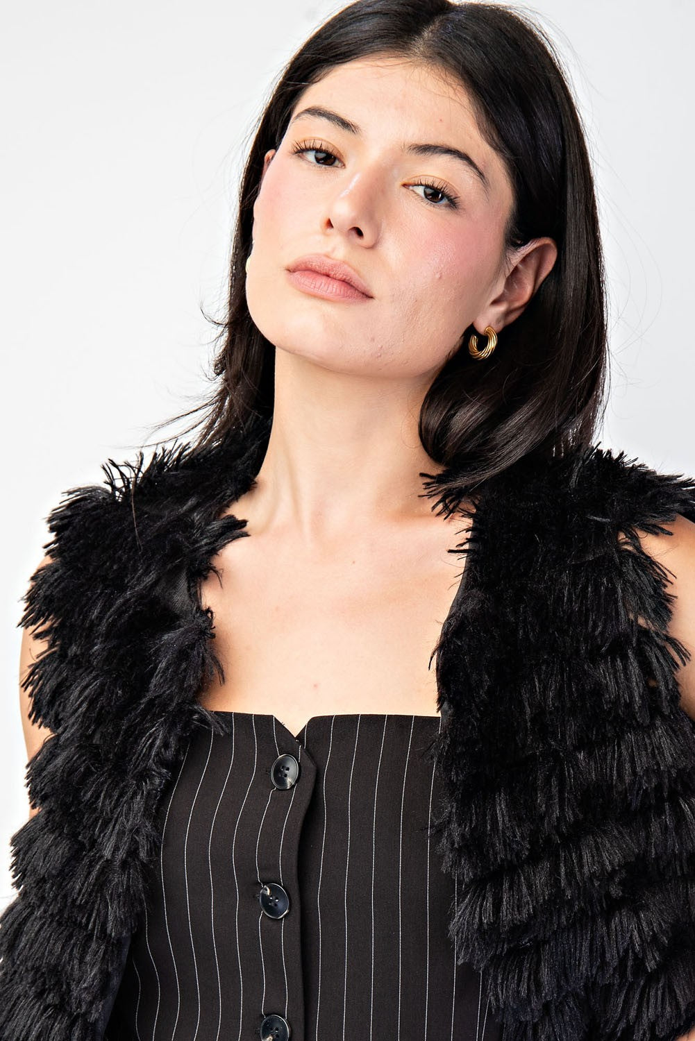 Faux fur Open Front. Vest