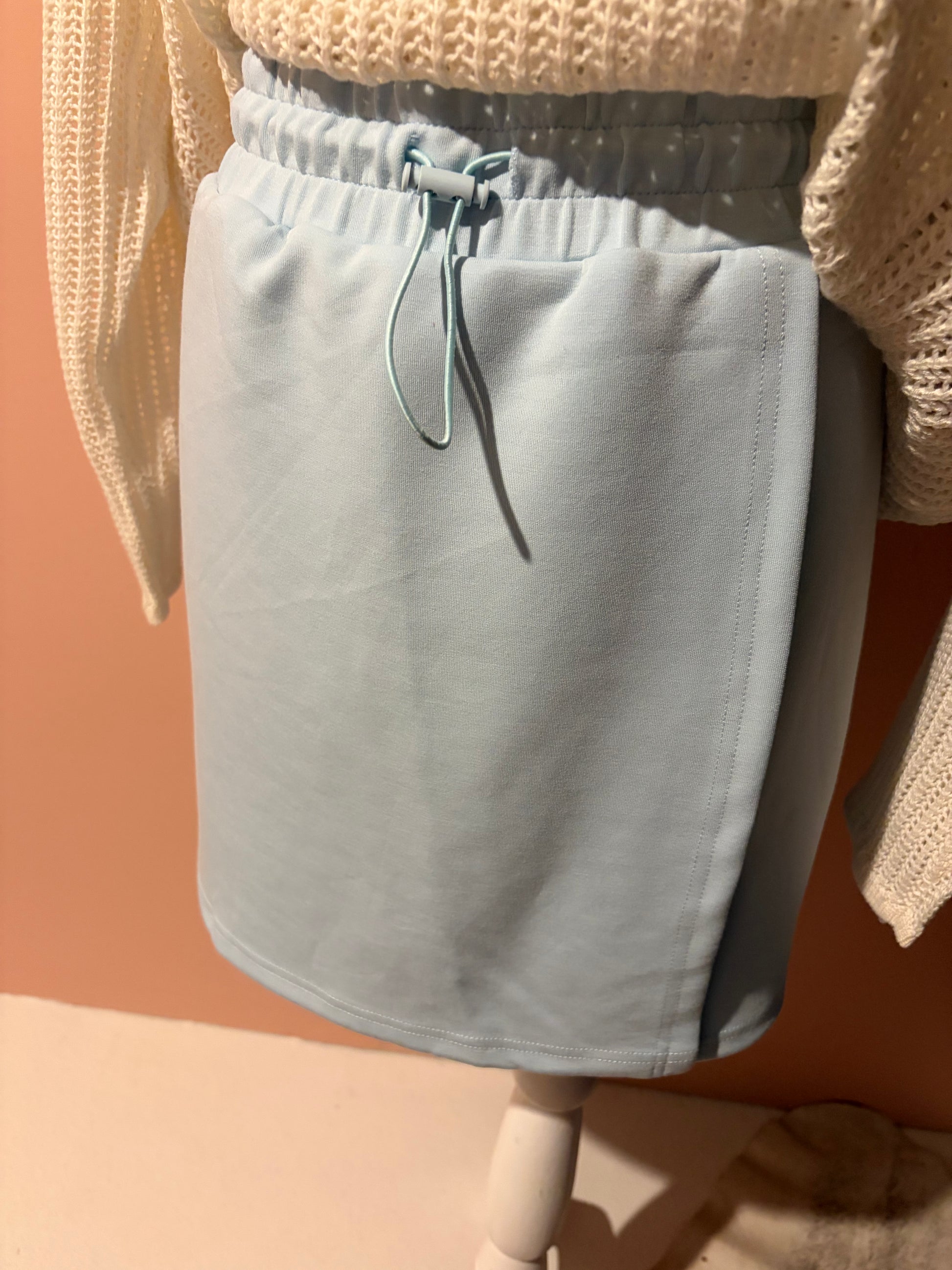 Blue breezy skort from Simply Southern, lightweight skirt with built-in shorts and a casual, comfortable fit.