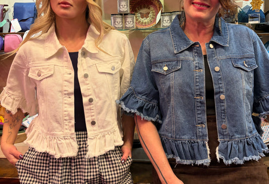 Ruffle Up Denim Jacket