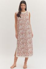 Entro leopard knit dress featuring a fitted silhouette and bold animal print, perfect for stylish casual or evening wear.
