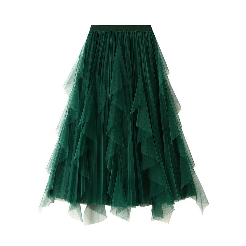 Light pink chiffon skirt by Miss Sparkling, flowing and semi-transparent with a soft, airy fabric design.
