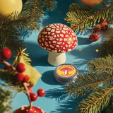 Swedish Dream Minty Mushroom Lip Balm by Kalastyle Soap Co. featuring a minty mushroom-shaped container and natural packaging.