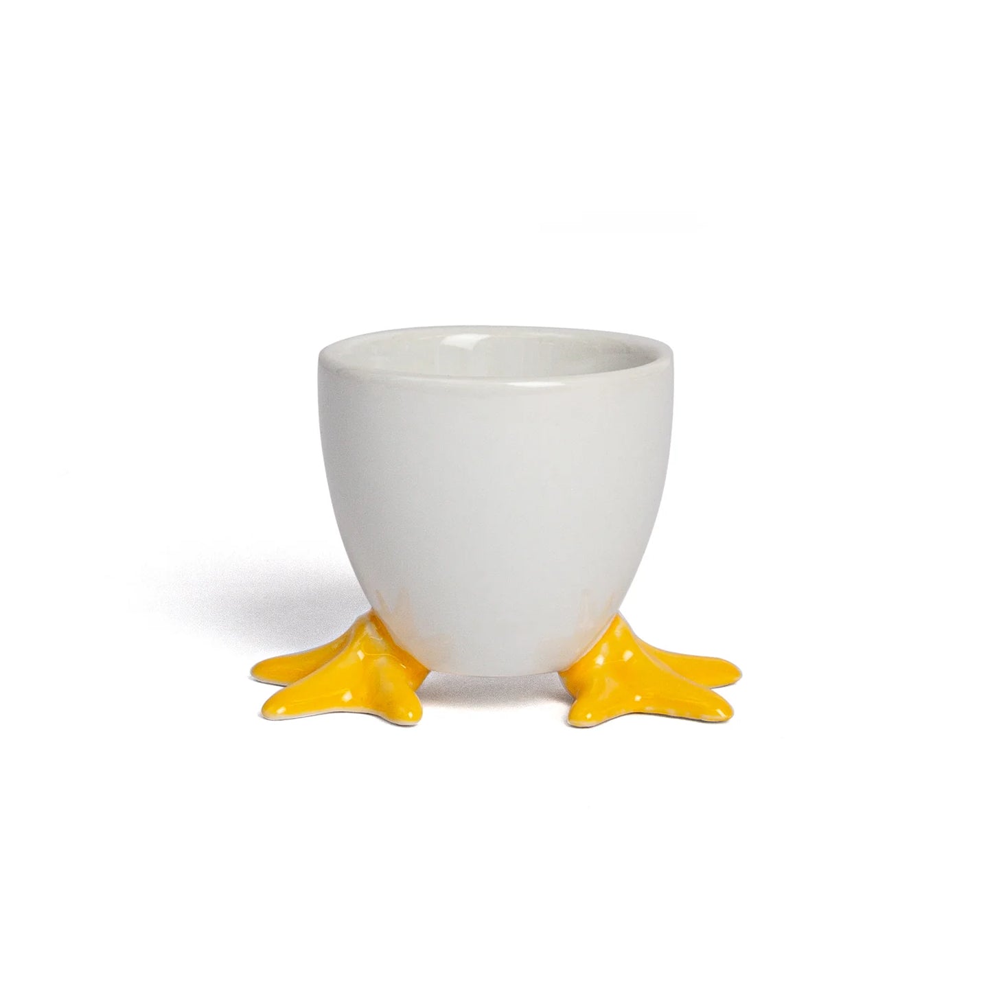 Sunny Side Up Soap Cup by Kalastyle Soap Co. displays a cheerful, yellow ceramic soap dish shaped like a sunny side up egg.